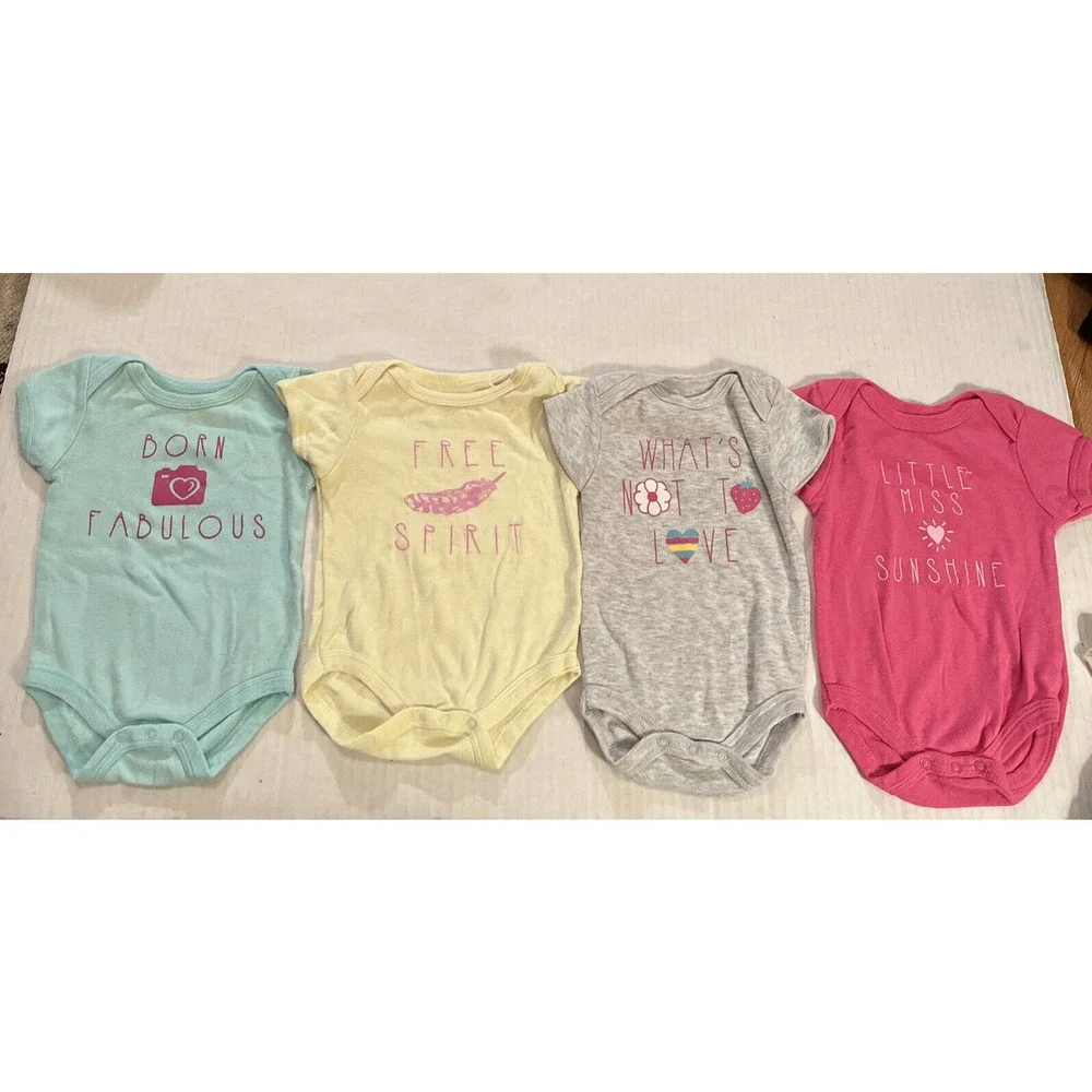 Set Of Four Rene Rolf Baby Girls 3/6 Months Bodysuits